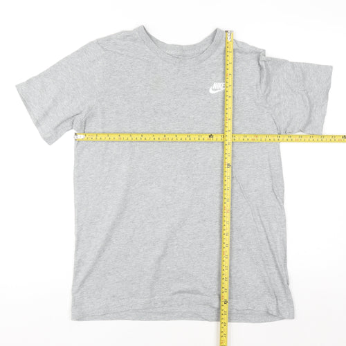 Nike Men's Grey Cotton Crew Neck Short Sleeve T-Shirt Size S