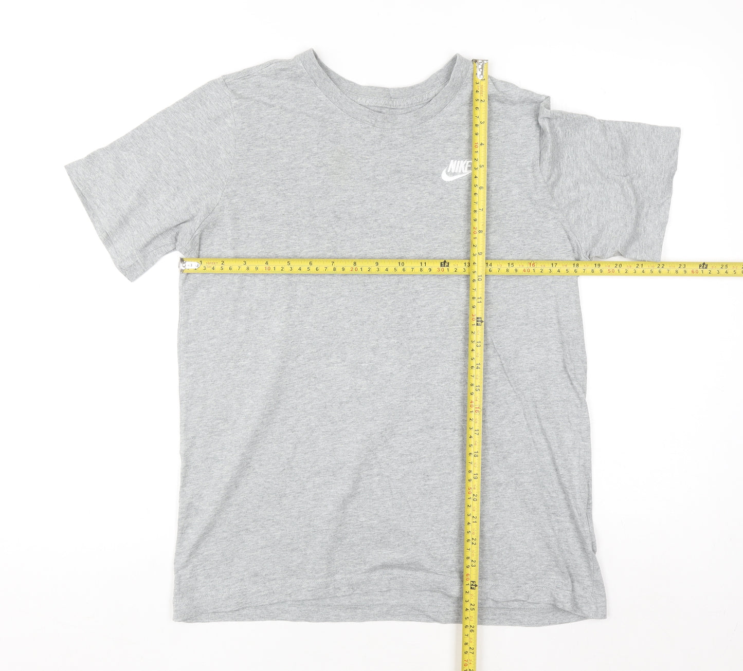 Nike Men's Grey Cotton Crew Neck Short Sleeve T-Shirt Size S