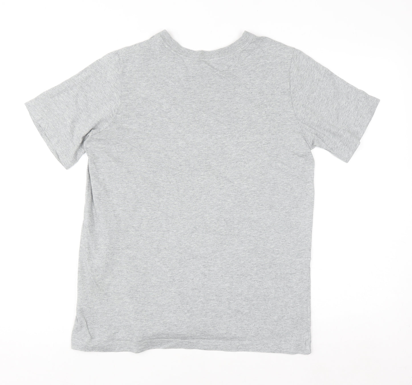 Nike Men's Grey Cotton Crew Neck Short Sleeve T-Shirt Size S