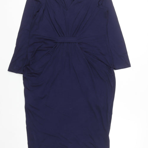 Marks and Spencer Women Blue Knee Length Sheath Dress Size 12