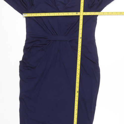 Marks and Spencer Women Blue Knee Length Sheath Dress Size 12