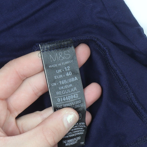 Marks and Spencer Women Blue Knee Length Sheath Dress Size 12