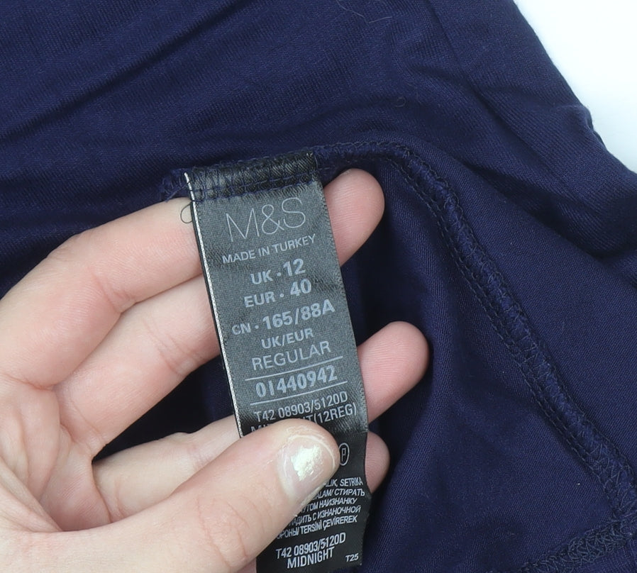 Marks and Spencer Women Blue Knee Length Sheath Dress Size 12