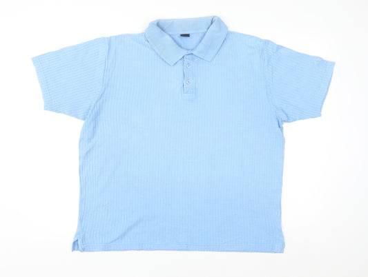 Cotton Traders Men's Blue Short Sleeve Polo Shirt Size L 100% Cotton