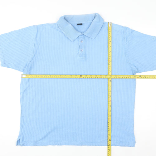 Cotton Traders Men's Blue Short Sleeve Polo Shirt Size L 100% Cotton