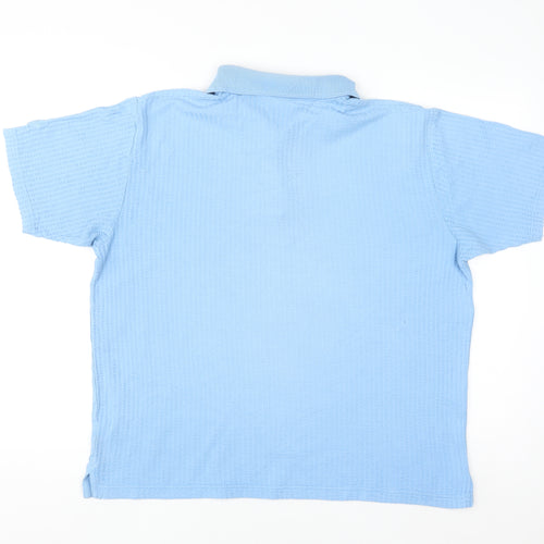 Cotton Traders Men's Blue Short Sleeve Polo Shirt Size L 100% Cotton