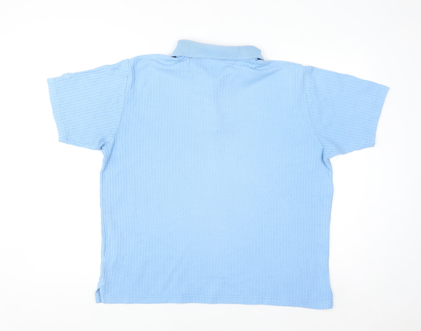 Cotton Traders Men's Blue Short Sleeve Polo Shirt Size L 100% Cotton