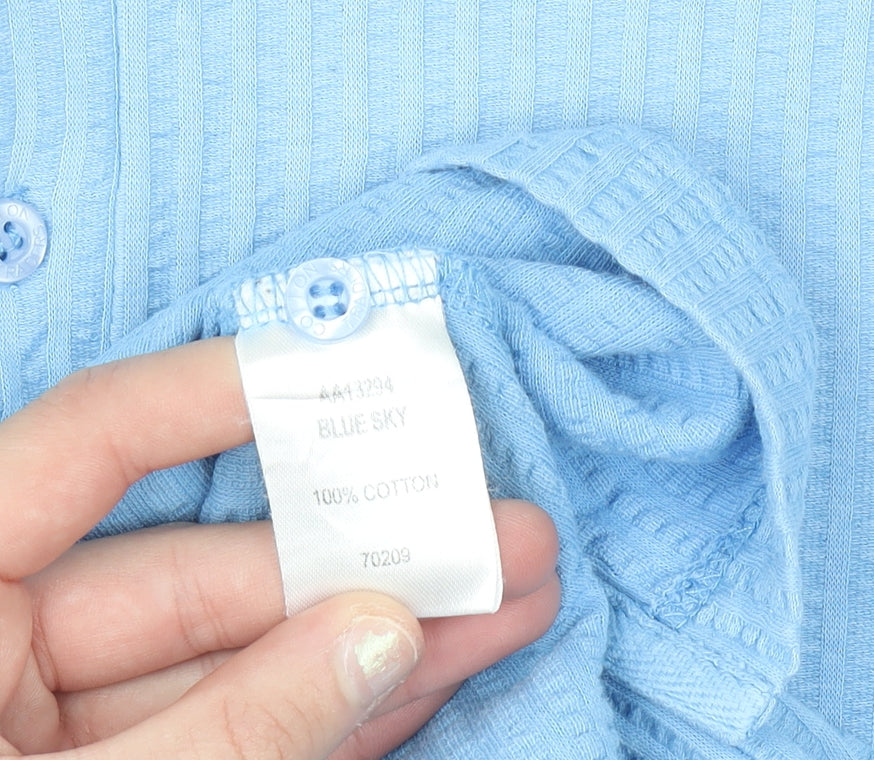 Cotton Traders Men's Blue Short Sleeve Polo Shirt Size L 100% Cotton