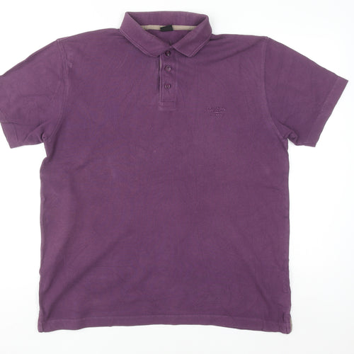 Cotton Traders Men's Purple Short Sleeve Polo Shirt Size M 100% Cotton