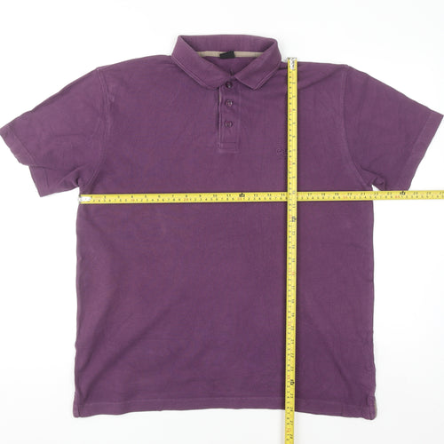 Cotton Traders Men's Purple Short Sleeve Polo Shirt Size M 100% Cotton