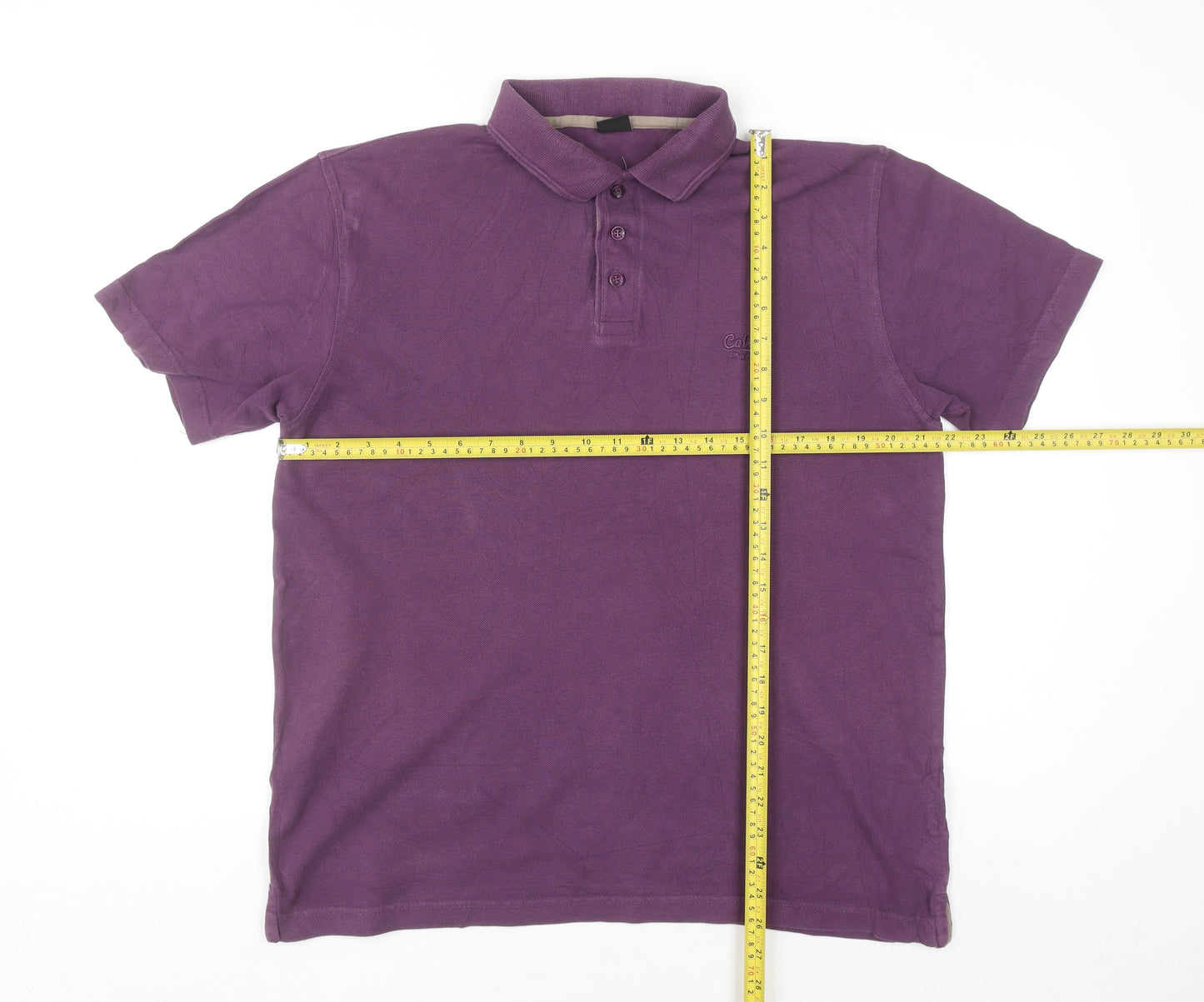 Cotton Traders Men's Purple Short Sleeve Polo Shirt Size M 100% Cotton