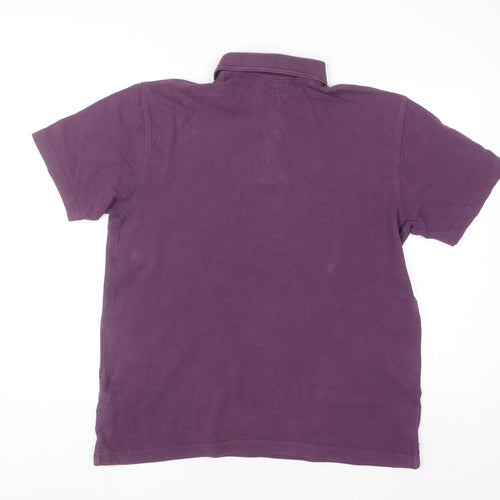 Cotton Traders Men's Purple Short Sleeve Polo Shirt Size M 100% Cotton