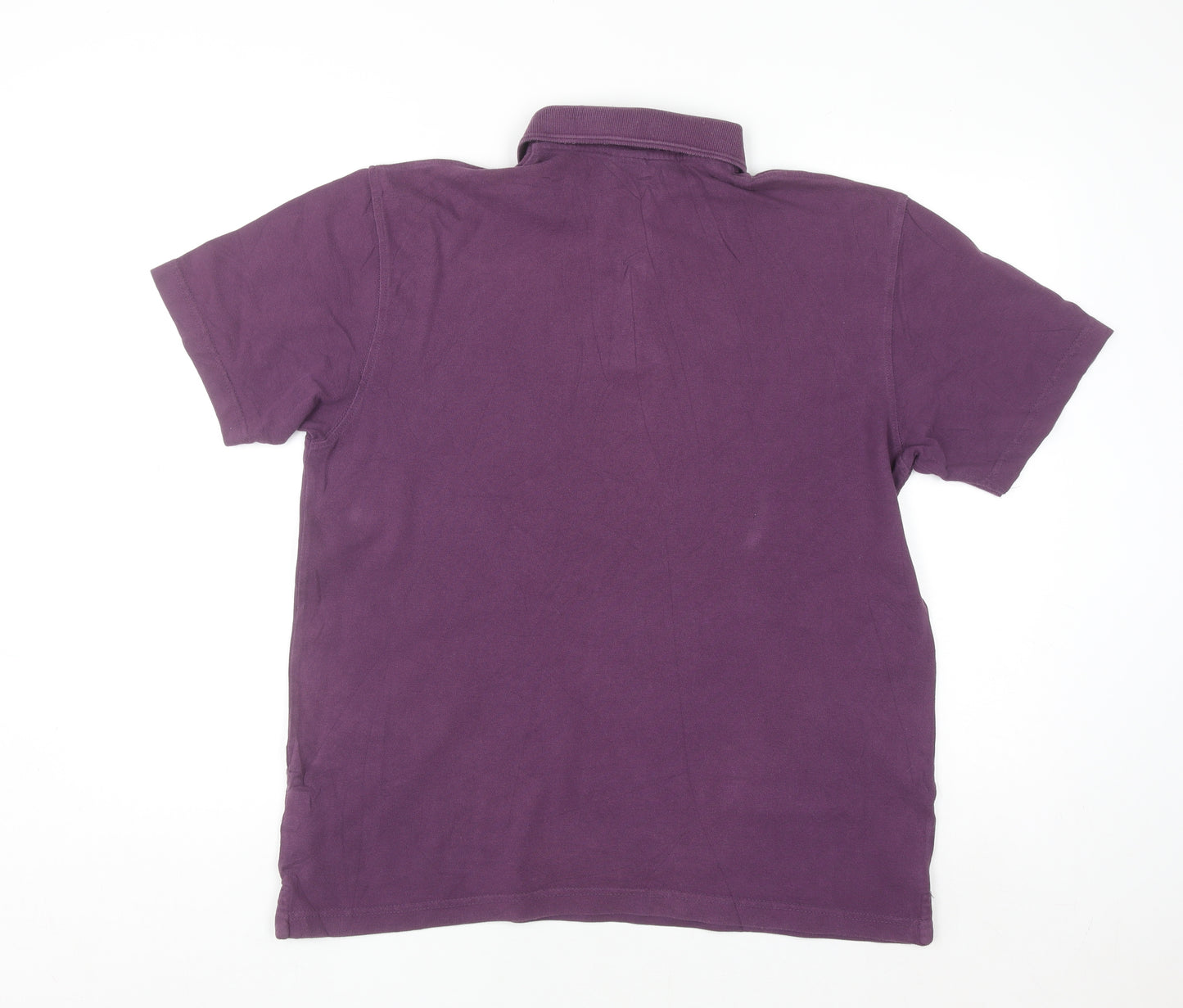 Cotton Traders Men's Purple Short Sleeve Polo Shirt Size M 100% Cotton
