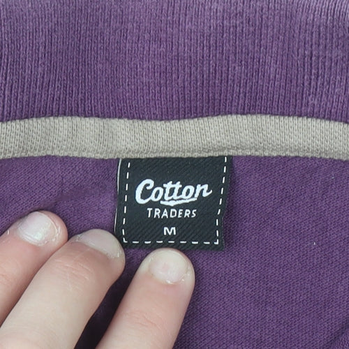 Cotton Traders Men's Purple Short Sleeve Polo Shirt Size M 100% Cotton
