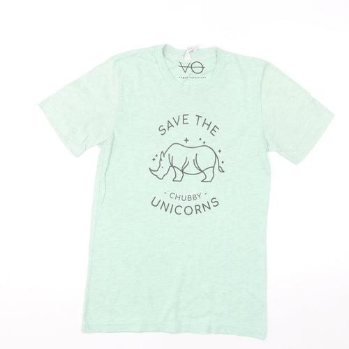 Vegan Outfitters Women's Green XS Graphic Cotton T-Shirt
