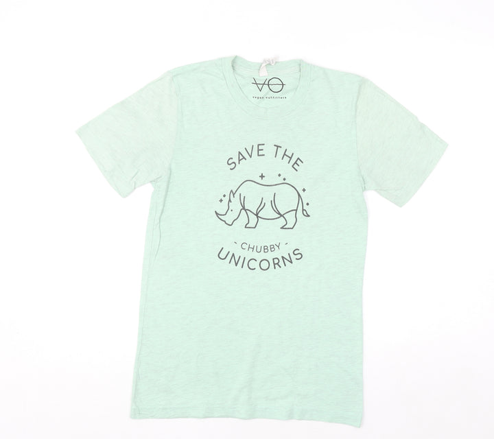 Vegan Outfitters Women's Green XS Graphic Cotton T-Shirt