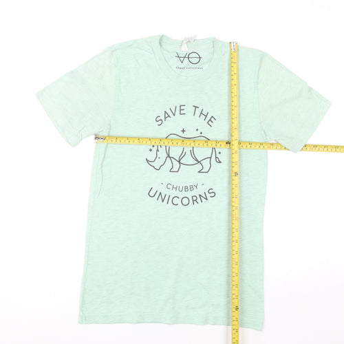 Vegan Outfitters Women's Green XS Graphic Cotton T-Shirt