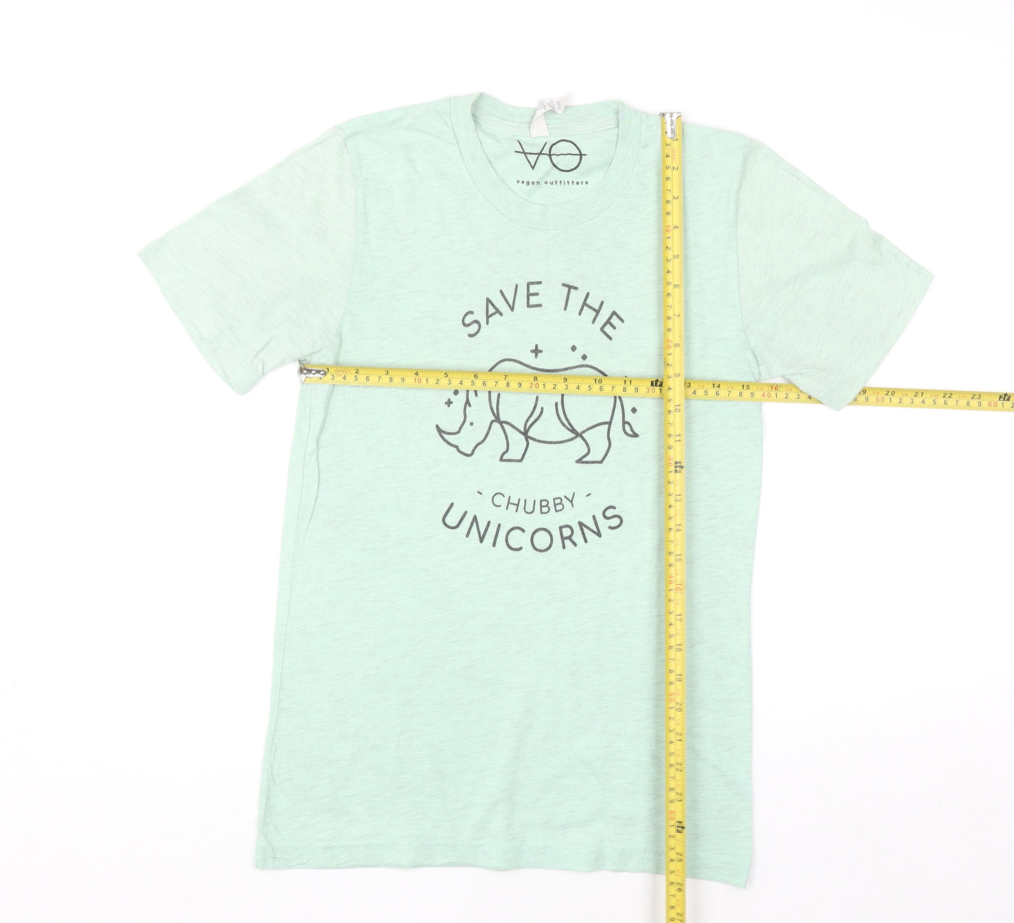 Vegan Outfitters Women's Green XS Graphic Cotton T-Shirt