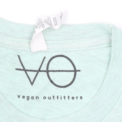 Vegan Outfitters Women's Green XS Graphic Cotton T-Shirt