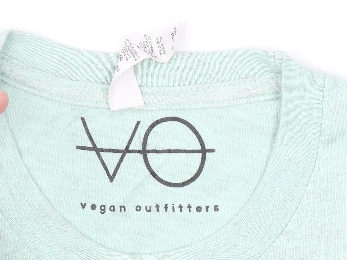 Vegan Outfitters Women's Green XS Graphic Cotton T-Shirt