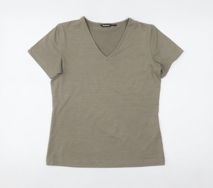 Rohan Womens XS Brown V-Neck Short Sleeve Moisture Wicking T-Shirt