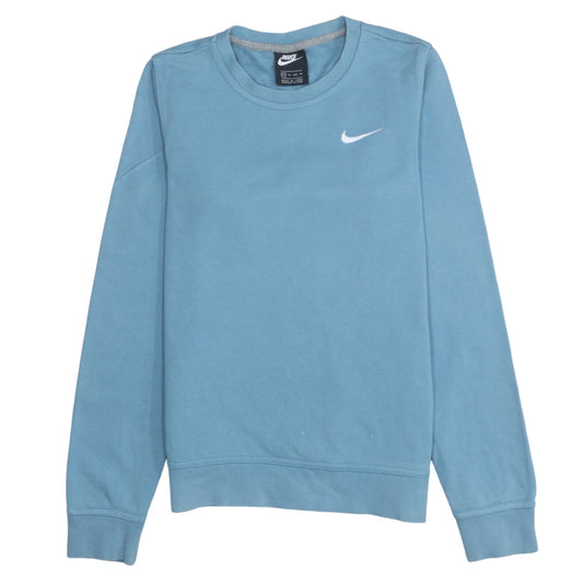 Nike Womens Blue Pullover Sweatshirt XS Cotton Crew Neck