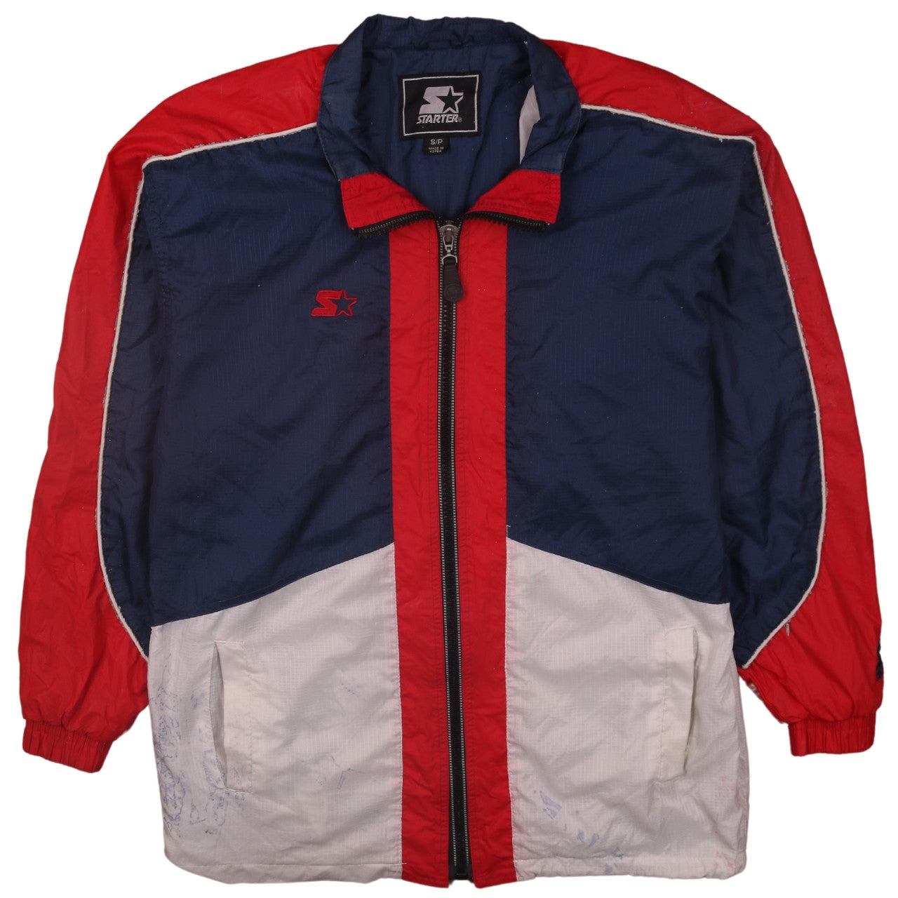 Starter Men's Blue Red White Windbreaker Jacket Size S Retro 90s