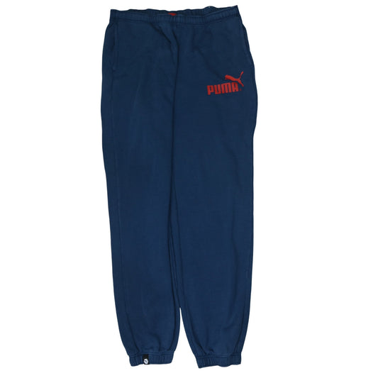 Puma Men's Blue Fleece Sweatpants L Regular Fit Casual Tapered