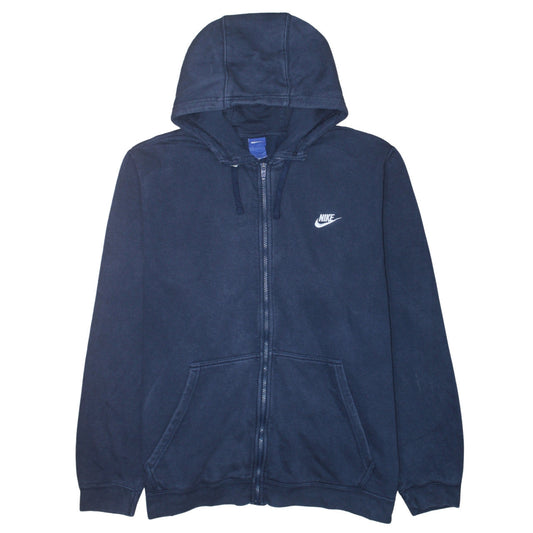 Nike Men's Blue Full Zip Hoodie 2XL Fleece Sweatshirt
