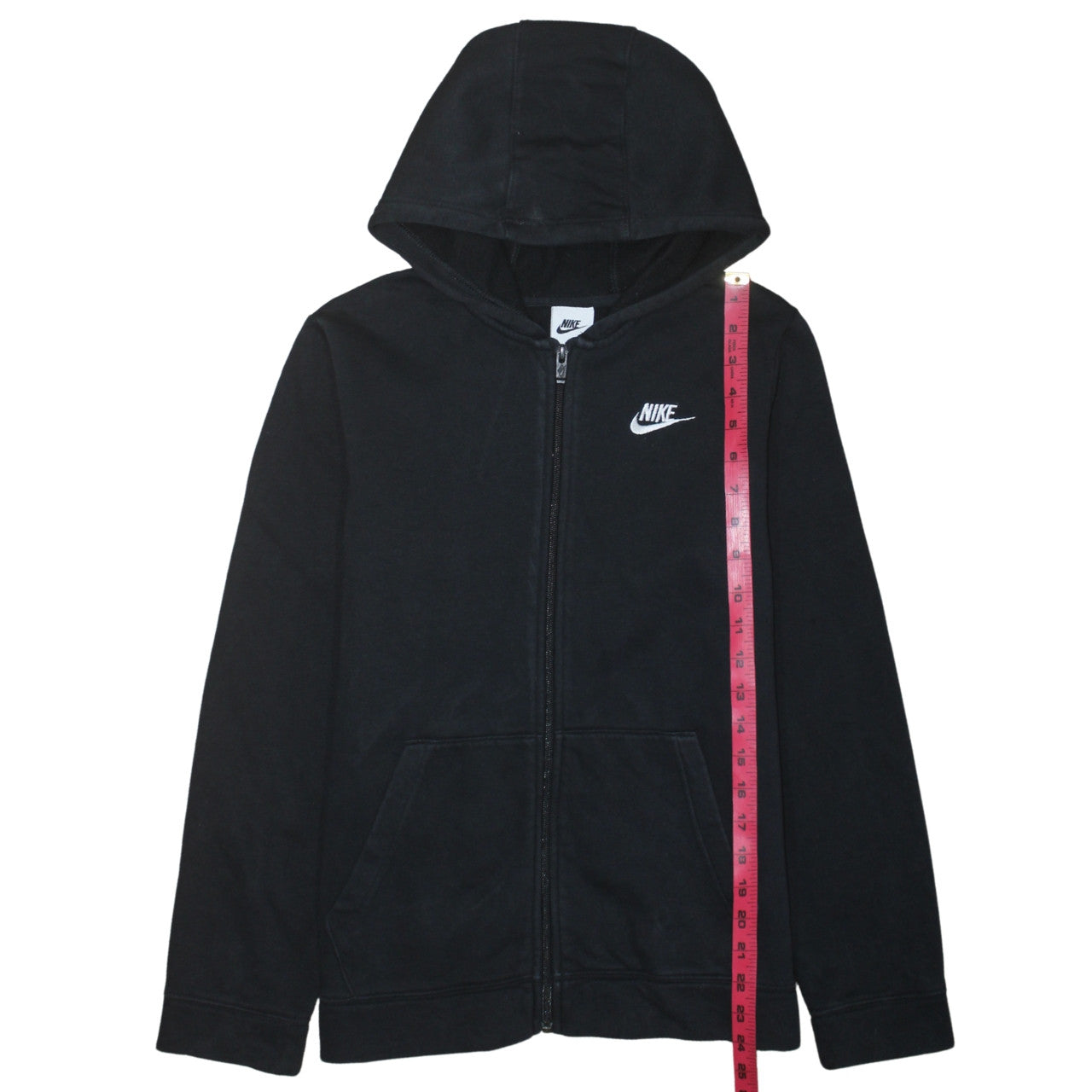 Nike Boys Black XL Full Zip Hoodie with Logo