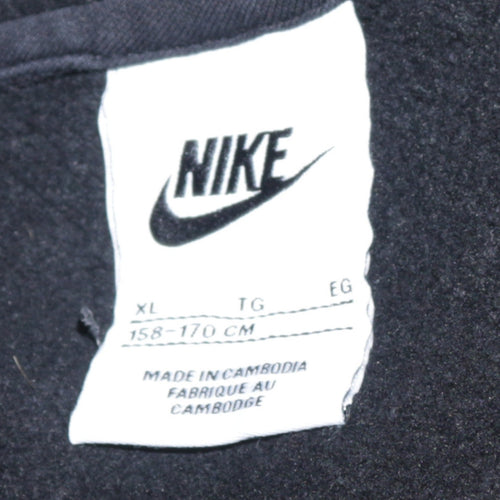 Nike Boys Black XL Full Zip Hoodie with Logo