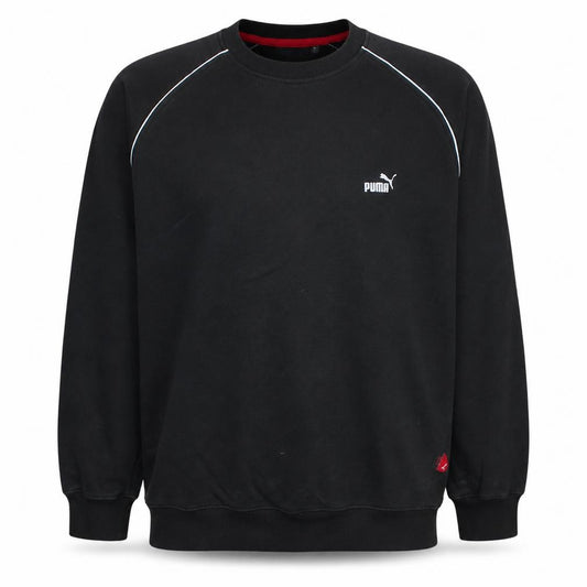 Front view of Puma Men's Black XL Crew Neck Pullover Sweatshirt