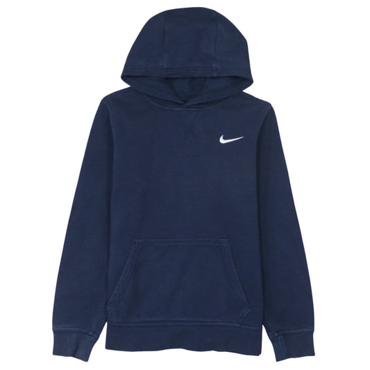 Nike Boys Navy Blue Pullover Hoodie L 12-13 Years Cotton Blend