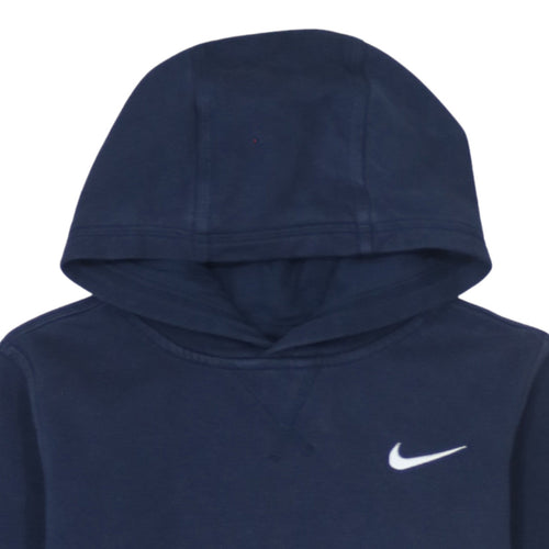 Nike Boys Navy Blue Pullover Hoodie L 12-13 Years Cotton Blend