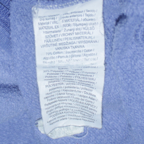 Puma Women Blue Full Zip Hoodie UK 12 Cotton Blend Casual