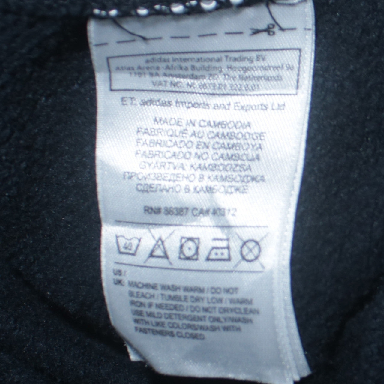 Adidas Men's Black Full Zip Logo Hoodie Size L