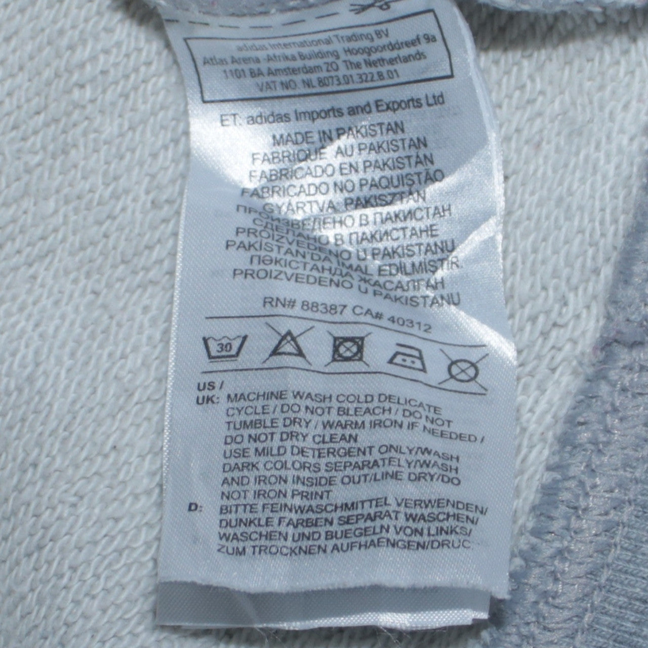 Adidas Women’s Grey Hooded Pullover Sweatshirt Size 4 Logo Print