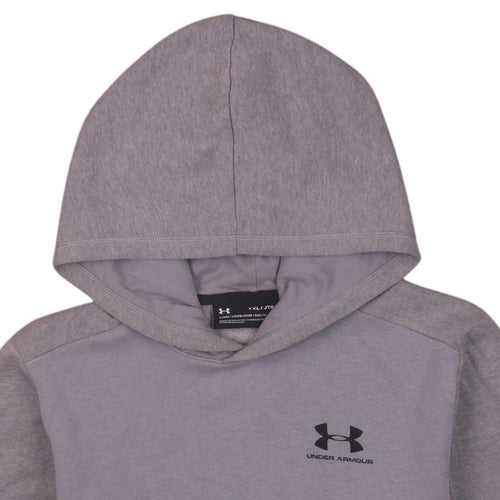 Under Armour Boys Grey Pullover Hoodie YXL Loose Fit ColdGear