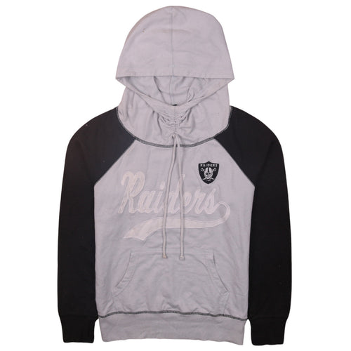 NFL Team Apparel Raiders Grey Black Men's L Pullover Hoodie