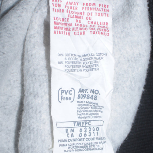 Puma Women's Grey Full Zip Sweatshirt Hoodie Size 12 Cotton Blend