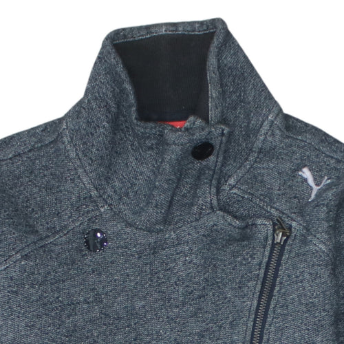 Puma Women's Grey Full Zip Sweatshirt Hoodie Size 12 Cotton Blend