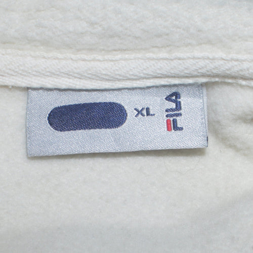 FILA Mens White Full Zip Hoodie XL Logo Sportswear