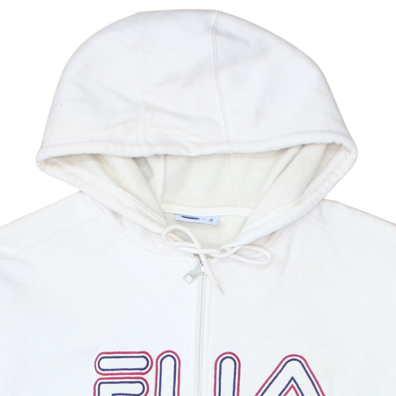 FILA Mens White Full Zip Hoodie XL Logo Sportswear