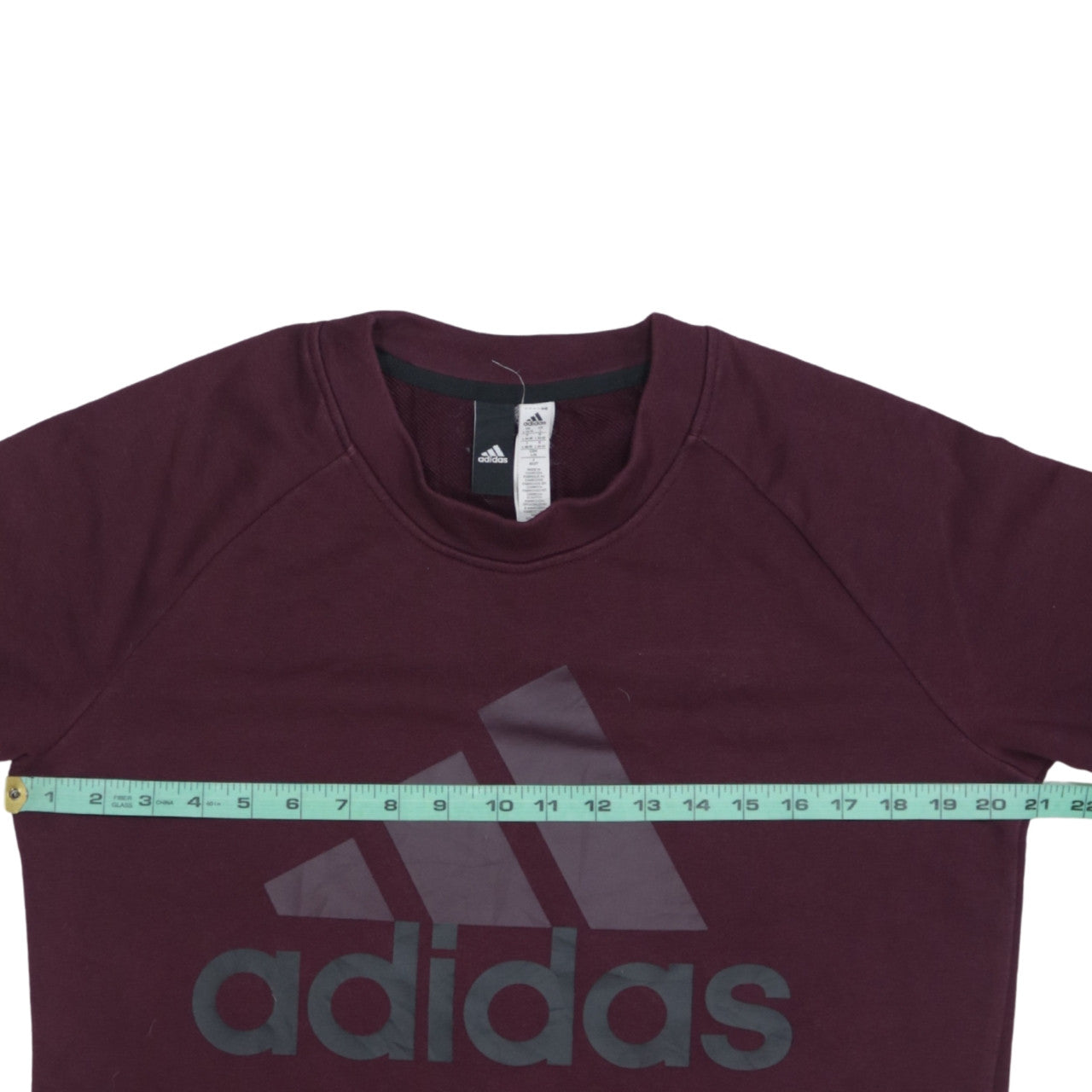 Adidas Women Burgundy Logo Pullover Sweatshirt Size L 16-18
