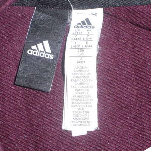 Adidas Women Burgundy Logo Pullover Sweatshirt Size L 16-18