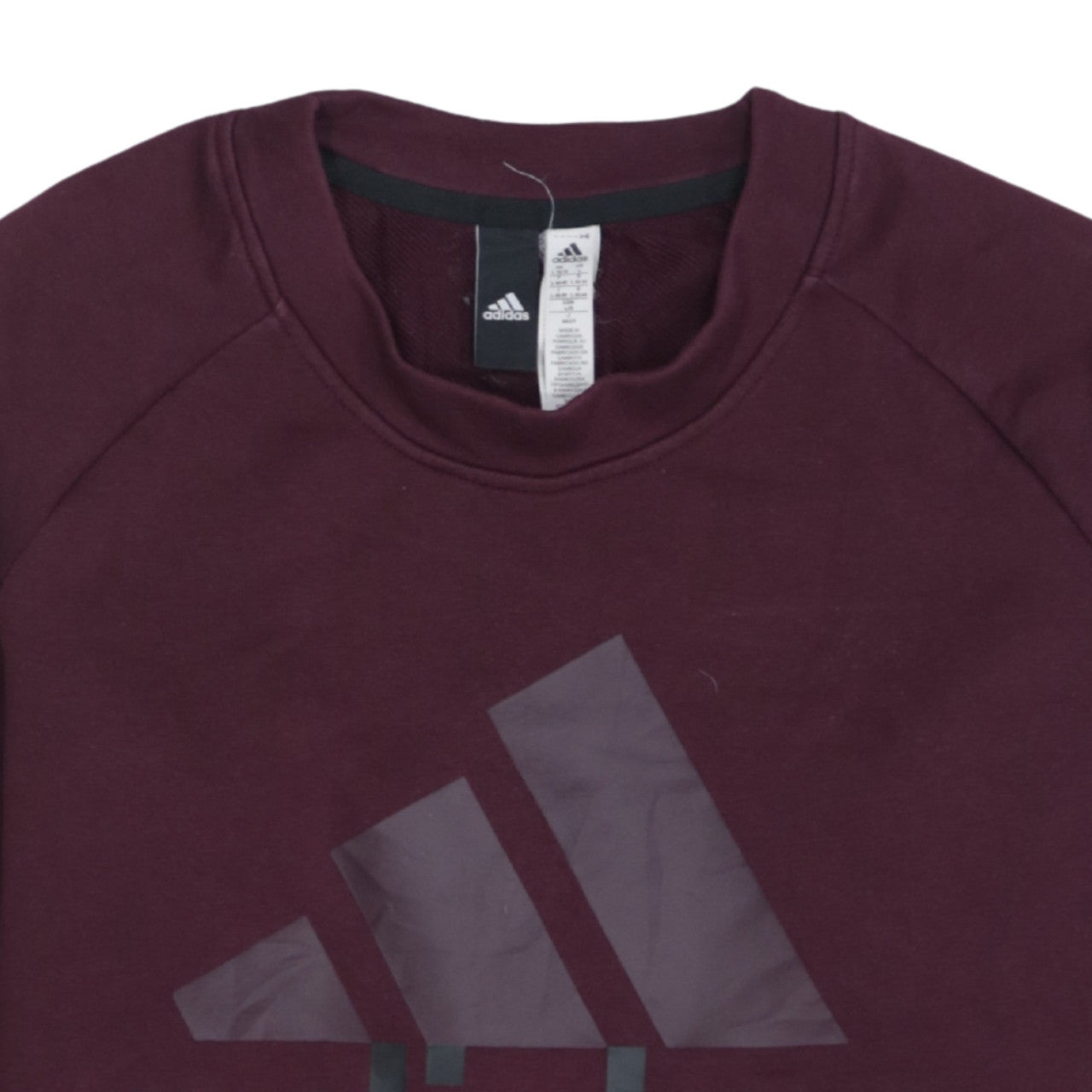 Adidas Women Burgundy Logo Pullover Sweatshirt Size L 16-18