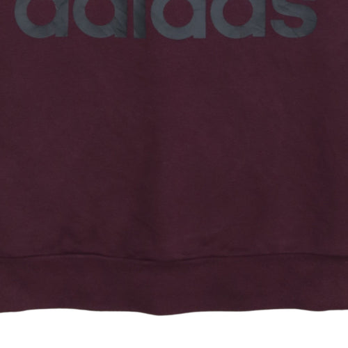 Adidas Women Burgundy Logo Pullover Sweatshirt Size L 16-18