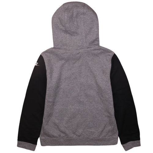 Nike Boys Grey & Black Pullover Hoodie Size L Graphic Print Sweatshirt