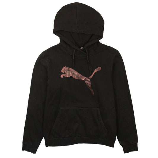 Puma Women's Black Pullover Hoodie Size 14 Logo Sweatshirt