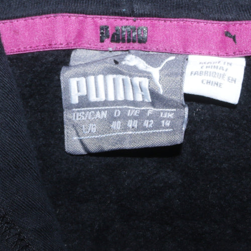 Puma Women's Black Pullover Hoodie Size 14 Logo Sweatshirt